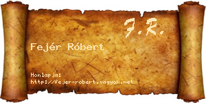 Fejér Róbert névjegykártya